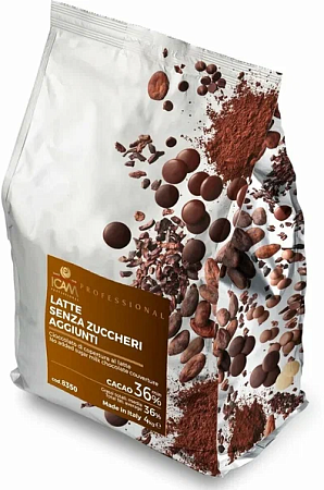 картинка Шоколад молочный 36% БЕЗ САХАРА 100гр, ICAM от магазинаАрт-Я