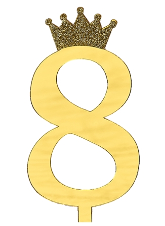 картинка Топпер акриловый «Цифра 8» (10,5 см, золотой) от магазинаАрт-Я