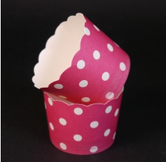 картинка Бумажные стаканчики для кексов Малиновые в горох 50*45 мм, 50 шт от магазинаАрт-Я
