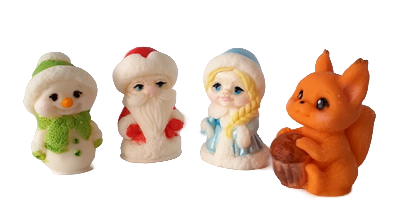 картинка Фигурка  "Новогодние персонажи" 4 вида на выбор, шоколадная глазурь, 1шт от магазинаАрт-Я