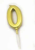 картинка Свеча цифра "0" золото на палочке от магазинаАрт-Я