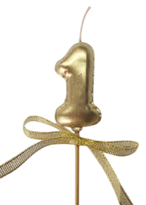 картинка Свеча для бенто "1" "Цифры-шарики" 5,5 см ЗОЛОТО от магазинаАрт-Я