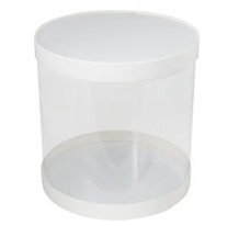 картинка Коробка для торта прозрачная ТУБУС диам.240мм выс.240мм (белая) НОВЫЙ ДИЗАЙН от магазинаАрт-Я