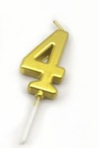 картинка Свеча цифра "4" золото на палочке от магазинаАрт-Я