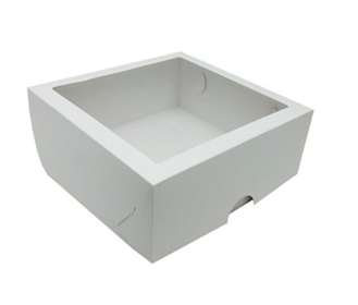 картинка Упаковка для зефира и десертов, 200*200*70мм белая с окном Marshmallow от магазинаАрт-Я