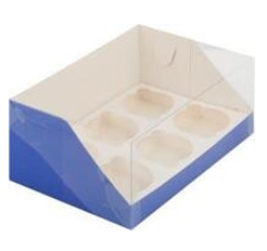 картинка Коробка для 6 капкейков с пластиковой крышкой 235*160*100 мм ЛАВАНДОВАЯ от магазинаАрт-Я