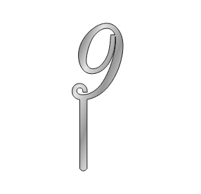 картинка Топпер цифра "9", высота 5см, серебро от магазинаАрт-Я