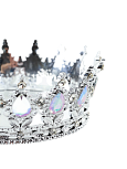 картинка Декоративная корона серебро с перламутровыми стразами 12*5,5см от магазинаАрт-Я