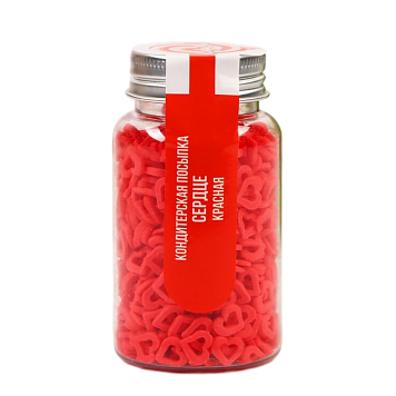 картинка Кондитерская посыпка "Сердце" красная, 50 г   от магазинаАрт-Я