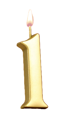 картинка Свеча в торт цифра "1", 5,5х3 см, золото от магазинаАрт-Я
