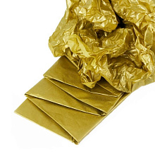 картинка Бумага упаковочная тишью, Золотая 50х66 см (10 листов) от магазинаАрт-Я