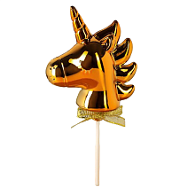 картинка Топпер «Единорог», 21×7см, цвет золотой от магазинаАрт-Я