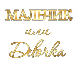 картинка Топпер торцевой "Мальчик или девочка " 13*7,5см,золото от магазинаАрт-Я