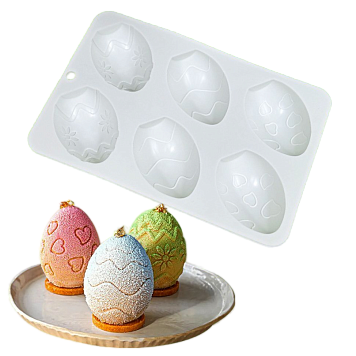 картинка Форма силиконовая для пирожных «Яички с узором» 6 ячеек от магазинаАрт-Я