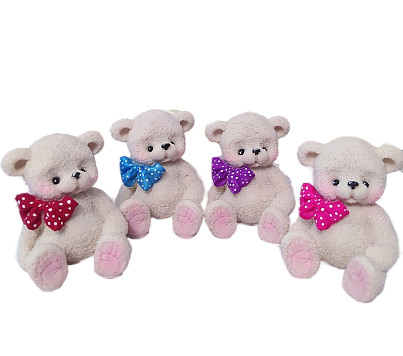 картинка Глазурь "Мишка с большим бантом" ЗД БЕЖ/фуксия в горошек от магазинаАрт-Я