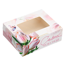 картинка Коробка №286 10*8*3см "Тюльпаны" от магазинаАрт-Я