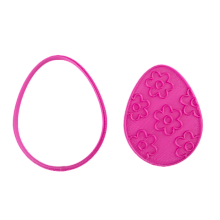 картинка Вырубка "Яйцо" со штампом "Цветы ", пластик, 8 см от магазинаАрт-Я