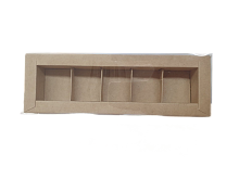 картинка Коробка для 5 конфет с пластиковой крышкой 235*70*30мм (КРАФТ) от магазинаАрт-Я