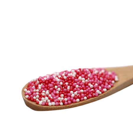 картинка Драже сахарное «Бисер №426» розовый, красный, серебро, 50 г от магазинаАрт-Я
