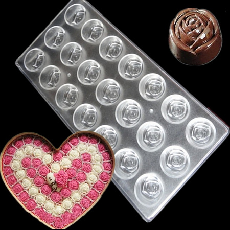 картинка Поликарбонатная форма для конфет розочка от магазинаАрт-Я