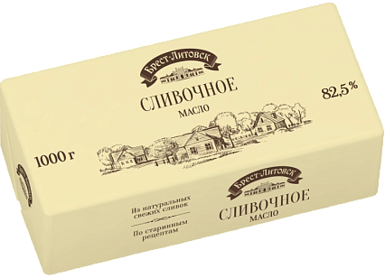 картинка Масло Брест-Литовск сладкосливочное несоленое массовой долей жира 82,5 % 1000 г от магазинаАрт-Я