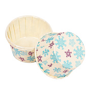 картинка Формы бумажные с ламинацией Маффин 50*40 мм (Снегопад) 10 шт от магазинаАрт-Я