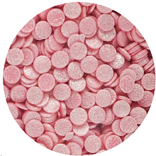 картинка Посыпка №303 сахарная декоративная Конфетти розовое перламутровое, 1,5кг от магазинаАрт-Я