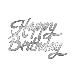 картинка Топпер торцевой "Happy Birthday" 12*8,3см №4, серебро от магазинаАрт-Я