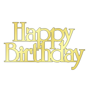 картинка Топпер торцевой" Happy birthday" №11 12*7см, золото от магазинаАрт-Я