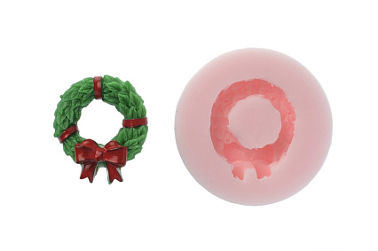 картинка Новогодний молд силикон "Новогодний венок" 2,5х3х1 см от магазинаАрт-Я