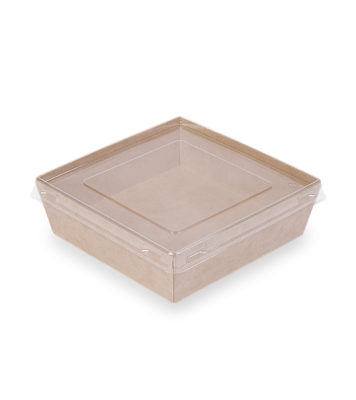 картинка Коробка с плоской крышкой для тирамису 13,5*13,5см ECO SmartPack 800 КРАФТ от магазинаАрт-Я