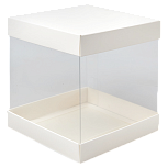 картинка Коробка КВАДРАТ прозрачный 150*150*180(БЕЛЫЙ)  от магазинаАрт-Я