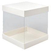 картинка Коробка КВАДРАТ прозрачный 150*150*180(БЕЛЫЙ)  от магазинаАрт-Я