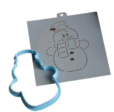 картинка Форма для вырезания печенья и трафарет Снеговик от магазинаАрт-Я