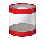 картинка Коробка ТУБУС прозрачный диам.160мм выс.160мм (КРАСНЫЙ) с ОКНОМ от магазинаАрт-Я