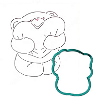 картинка Трафарет+формочка "Влюбленный мишка" от магазинаАрт-Я