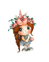 картинка Пряник девочка с цветами, 11см от магазинаАрт-Я