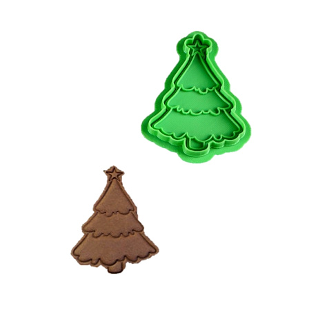 картинка Форма для печенья «Ёлочка», вырубка, штамп, цвет зелёный от магазинаАрт-Я