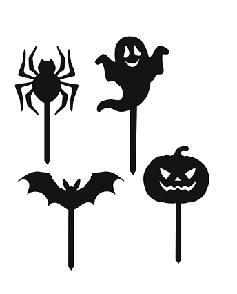 картинка Топпер  "Halloween" №2 6*4см, 4шт черный от магазинаАрт-Я