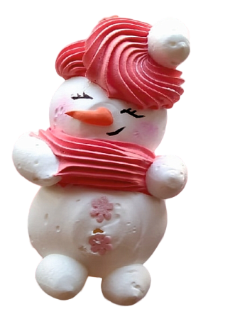 картинка Безе фигурное "Снеговик с красным шарфиком" от магазинаАрт-Я