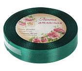 картинка Лента атласная темно зеленая 2см, 22,85м от магазинаАрт-Я