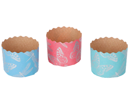 картинка Форма для кулича(101) D90 H90мм бабочки и стрекозы, 10шт от магазинаАрт-Я