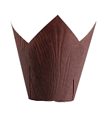 картинка Форма для выпечки тюльпан Коричневый 50x80 мм 50 шт от магазинаАрт-Я