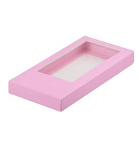 картинка Коробка для шоколадной плитки 180*90*17 мм (розовая матовая) от магазинаАрт-Я