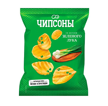 картинка Чипсы "Чипсоны", зеленый лук, 40г от магазинаАрт-Я