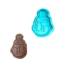 картинка Форма для печенья «Снеговик», вырубка, штамп, цвет голубой от магазинаАрт-Я