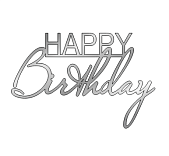 картинка Топпер "Happy birthday" №15 12*8см, серебро от магазинаАрт-Я