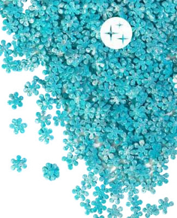 картинка Посыпка сахарная №356/2 Снежинки  (перламутровые голубые), 50гр от магазинаАрт-Я