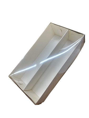 картинка Коробка для макарун и зефира 200*105*55 с прозрачной крышкой от магазинаАрт-Я