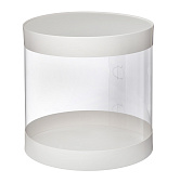 картинка Коробка ТУБУС прозрачный диам.220мм выс.220мм (БЕЛАЯ) от магазинаАрт-Я